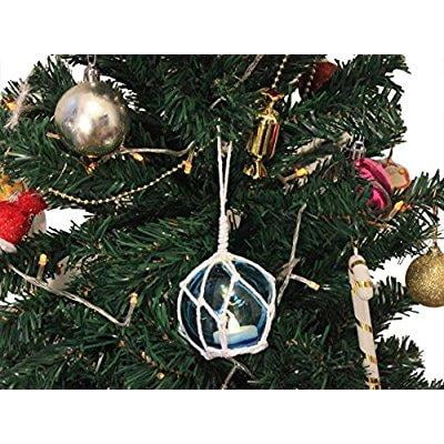 Led Chr - led lighted light blue japanese glass ball fishing float with white netting chr