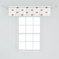thumbnail image 2 of Ambesonne Cartoon Window Valance, Rounds Hearts and Cars, 42" x 12", Vermilion Pale Blue, 2 of 3