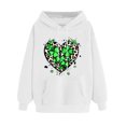 thumbnail image 3 of VBTAPA Womens St. Patrick's Day Sweatshirt Funny Clover Hoodie Long Sleeve Casual Irish Shirt Green Shamrock Pullover Tops White XL, 3 of 6