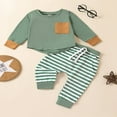 thumbnail image 2 of Infant Baby Boy Girl Outfit Unisex Long Sleeve T-Shirts Pants Set 2 Pcs Clothes Set, 2 of 7