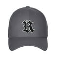 thumbnail image 2 of Daxton Structured Baseball Hat Cap Old English A to Z Letter Number Initial-Charcoal, Letter R, 2 of 4