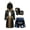 Blue&Silver, variant on Jhaoyu Boys 3 Piece Boxing Tracksuit Satin Robe with Shorts Punching Exercise Gloves Set Blue&Gold 10