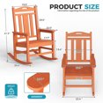 thumbnail image 2 of Oversized HDPE Outdoor Rocking Chair, All-Weather High Back Porch Rocker, Orange, 2 of 7