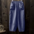 thumbnail image 5 of Pants for Women Pants Set Two Piece Casual Casual Wear Women Elastic And Tracksuit Elastic Waist Teen Girls for Size 12 Star Cool Outfits Work Work Trousers Dark Blue XL, 5 of 6