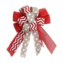 Moocorvic Christmas Bows Outdoor Decorations, Wreath Bow with White Edge for Xmas Home Fence Stairs Railing Fireplace 12Inch