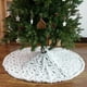 thumbnail image 5 of Falda de árbol de Navidad debajo de la alfombra de pie de árbol Manta blanca de plumas para decoración de fiestas, plateado, 90cm Advancent HA008201-03, 5 of 7