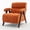 Orange, variant on S-HOME Mid Century Accent Armchair in Polyester with Thick Cushion and Wood Frame, for Modern Living Room and Reading Room and Home Office, Green