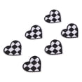 thumbnail image 4 of 100 Uds. Parches en forma de corazón para planchar en rejillas blancas y negras, parches de apliques bordados DIY para bolsas de ropa, 4 of 12