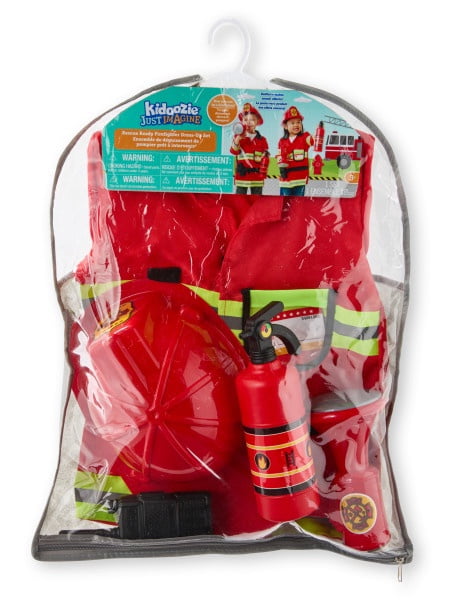 Kidoozie Just Imagine Rescue Ready Firefighter Dress-Up Set – Pretend Play Firefighter Costume with Accessories – Ages 3+ Years