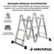 thumbnail image 4 of Escalera 12 Peldaños Andamio Multiposiciones Plegable 3.35m Color Plateado, 4 of 5
