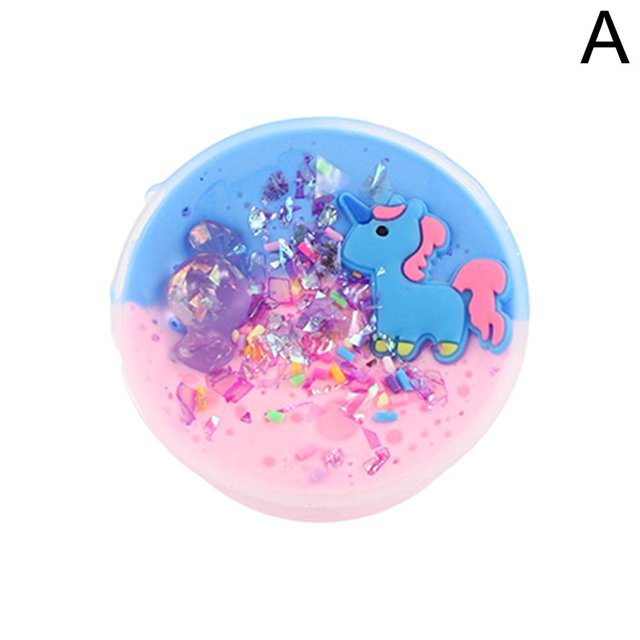 Colle à Bulles de Boue de Coton Licorne, Accessoires de Bonbons Assortis, Plasticine de Décompression