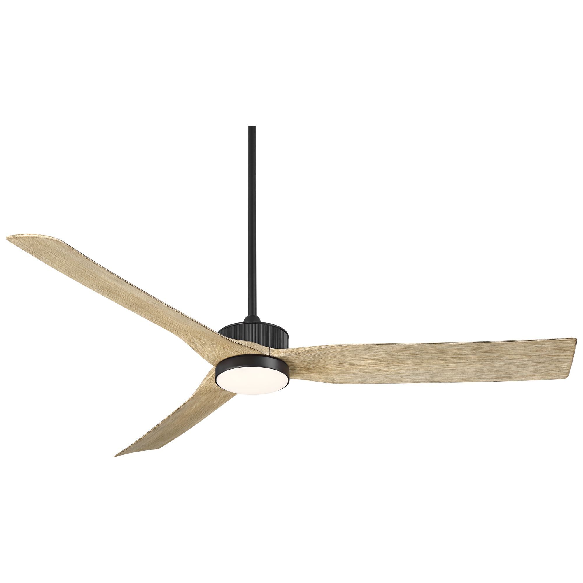 Casa Vieja 60" Montage Farmhouse Rustic Indoor Outdoor Ceiling Fan 3 Blade LED Light Remote Control Matte Black Finish Damp Rated