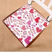 GCKG Lovely Hearts HAPPY VALENTINES DAY Chair Pad Seat Cushion Chair Cushion Floor Cushion with Breathable Memory Inner Cushion and Ties Two Sides Printing 18x18inch