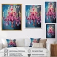 thumbnail image 4 of Designart "Glamorous Chandelier in Pink Pop Art Style" Fashion Framed Wall Art - Glam Pink Chandelier Entryway Framed Wall Art Print, 4 of 6