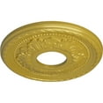 thumbnail image 3 of Ekena Millwork 12 1/8"OD x 3 1/2"ID x 1"P Palmetto Ceiling Medallion (Fits Canopies up to 4 7/8"), Hand-Painted Rich Gold, 3 of 6