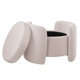 thumbnail image 2 of Nebula Upholstered Performance Velvet Ottoman Pink, 2 of 7