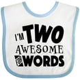 thumbnail image 3 of Inktastic I'm Two Awesome for Words 2nd Birthday Boys or Girls Baby Bib, 3 of 4