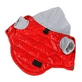 thumbnail image 1 of Small Medium Puppy Dog Winter Hoodies Coat Polyester Fleece Windproof Warm Button Design Reflective Strips Easy to Put on Take off for Cold Weather Walks, 1 of 3