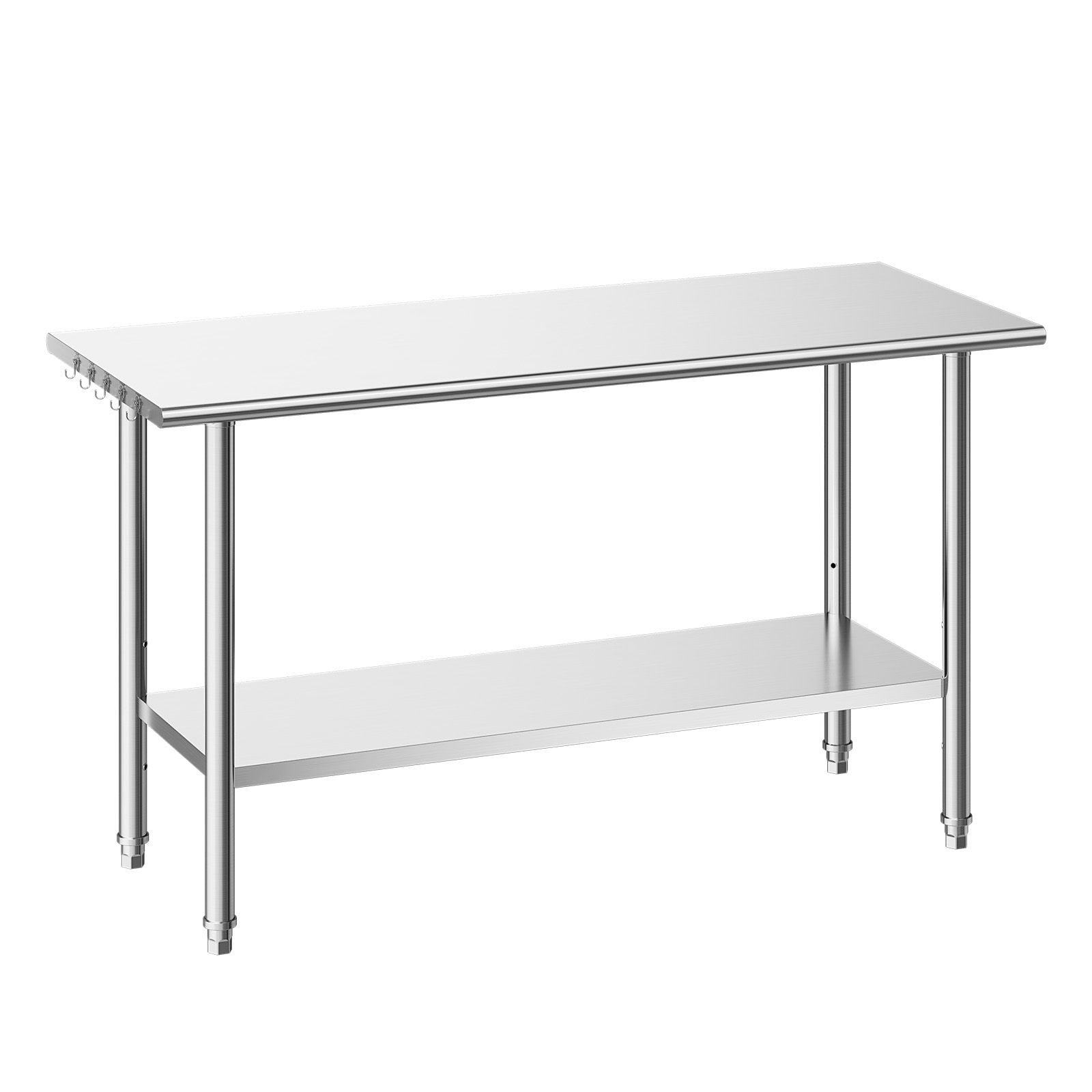 Stainless Steel Work Table, 24x60 Inch Food Prep Table, Commercial Kitchen Workstation with Adjustable Undershelf, Metal Heavy Duty Utility Worktable, for Restaurant Home Hotel Garage Outdoor