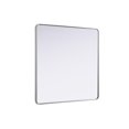 thumbnail image 5 of Elegant Decor Contour Metal Square Mirror 48x48 in Silver, 5 of 7