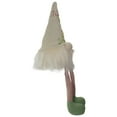 thumbnail image 4 of Northlight Lighted Floral Gnome Figure with Knitted Hat - 17" - Green and Cream, 4 of 5