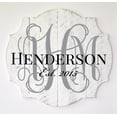thumbnail image 2 of Personalized Printed Wood Family Name Sign Vine Monogram 18x20, 2 of 2