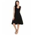 thumbnail image 2 of New Women V-Neck Sleeveless Solid Fit and Flare Casual Dress HFON, 2 of 7