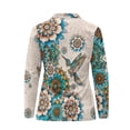 thumbnail image 5 of Yuyamidu Hummingbird Golf Shirts for Women Long Sleeve Zip Up V-Neck Golf Tennis Shirt Boho Flowers Workout Pullover Tops Athletic Outfits Size 2XL, 5 of 8
