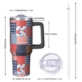 thumbnail image 2 of 40oz Pioneer Flower Floral Print Pattern Insulated Tumbler with Handle, BPA-Free Leak Proof Lid and Straws, Double Wall Vacuum, Hot 12h/Cold 34h, 2 of 6