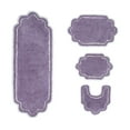 thumbnail image 6 of Home Weavers Allure Collection 100% Cotton Non-Slip Bathroom Rug Set Machine Washable Bathroom Rug, Bath Rug, U Shaped Contour, Runner, Purple Color 4 Piece Bath Rug set, 6 of 9