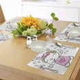 thumbnail image 4 of Ambesonne Bunny Place Mats Set of 4, Cartoon Rock Star Bunny, Standard Size, Pale Pink Yellow, 4 of 6