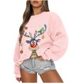 thumbnail image 1 of Chandail à Capuchon Chandail de Noël Mode Décontractée pour Femmes Manches Longues Col Rond Imprimé Chandail en Molleton pour Dames Hauts Blouse Chandail en Molleton pour Filles en Liquidation, 1 of 2