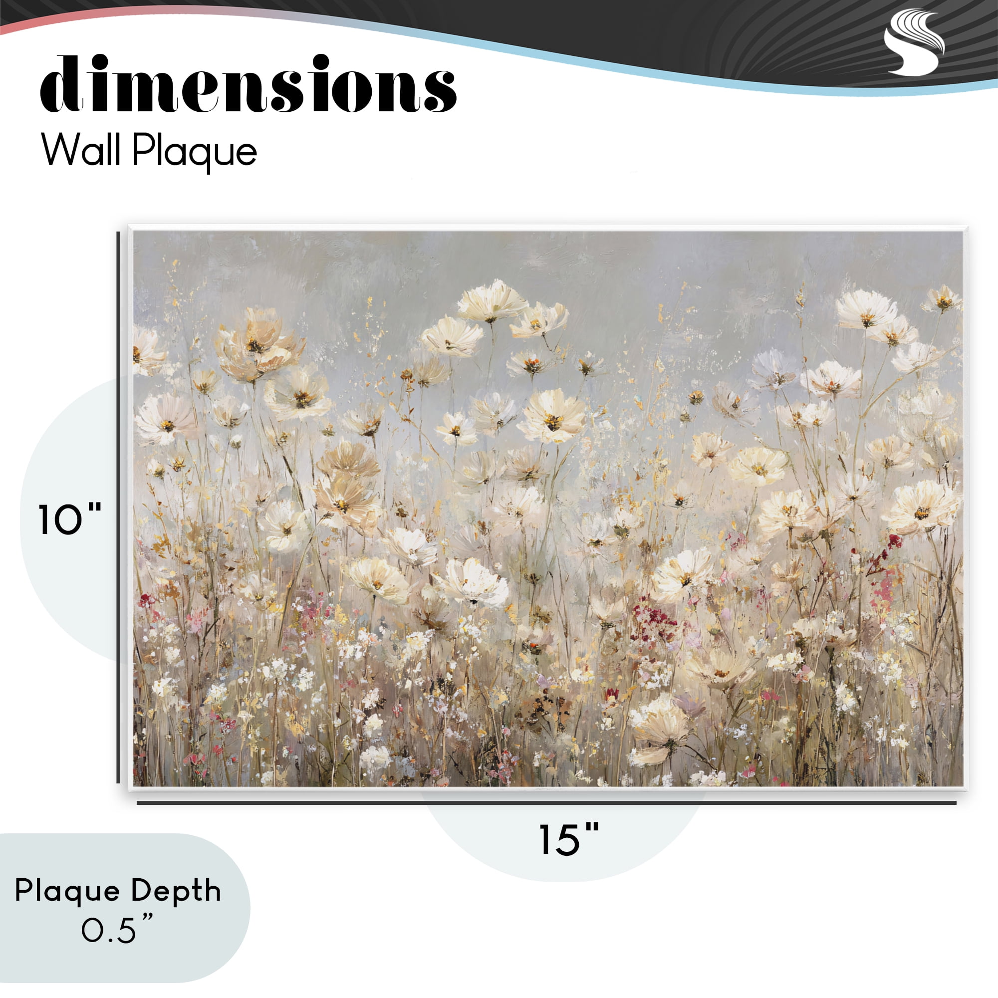 Stupell Industries White Daisy Clusters Meadow Wall Plaque Art, design by Jacky Ngan