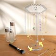 thumbnail image 7 of YIMWNYI Rotating Acrylic Necklace Organizer with Hooks, Clear Jewelry Stand for Necklaces, Chains, Pendants, Bracelets, and Rings, 360° Rotating Display Tree Rack, 7 of 7