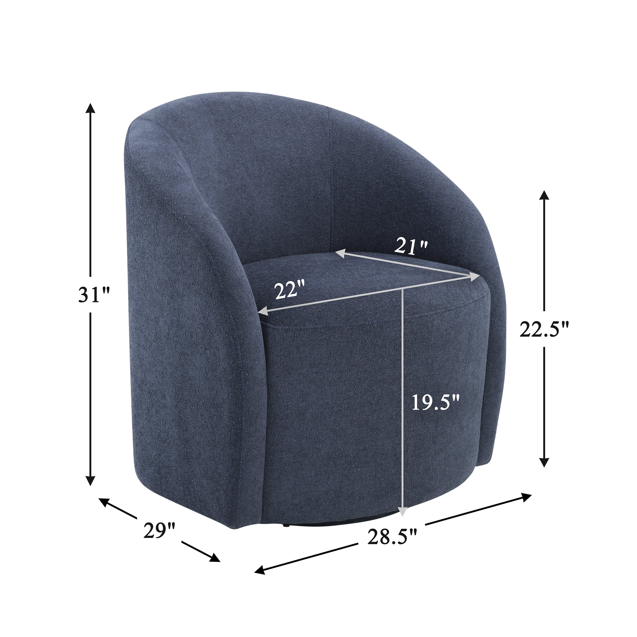 OakvillePark Thistlemere Boucle Swivel Chair, Blue
