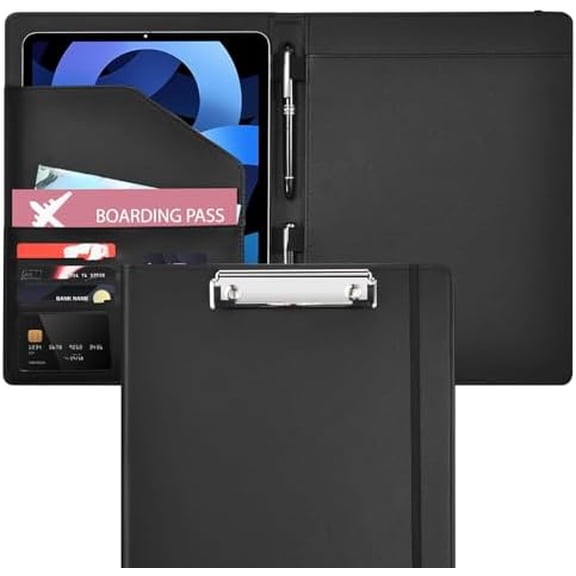 Padfolio with Clipboard Clipboard Notebook Resume Portfolio Folder Legal Document Organizer Legal Pad Holder for Interview School Business Office Conference