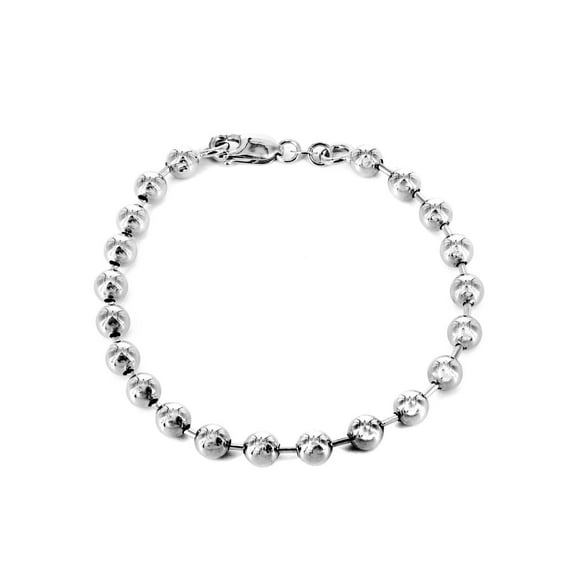 Womens Dog Tag Bracelet 10K/14K White Gold