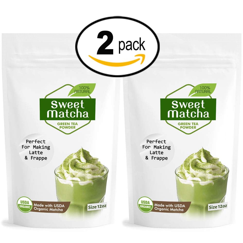 Sweet Matcha Green Tea Powder from Japan (2x 340g) Latte Grade; Delicious Energy Drink - Shake, Latte, Frappe, Smoothie. Made with USDA Organic Matcha - Matcha Outlet