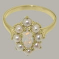 thumbnail image 5 of LBG British Made 10k Yellow Gold Natural Opal & Cultured Pearl Womens Statement Ring - 33 size options - Size 6.5, 5 of 6