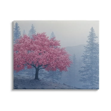 Stupell Pink Cherry Blossom Nature Landscape Landscape Photography Gallery Wrapped Canvas Print Wall Art