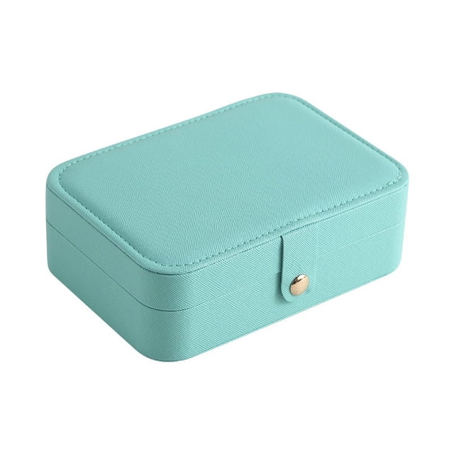 Joyero para niñas y mujeres, pequeño estuche organizador de joyas de viaje, cajas de almacenamiento de joyas portátiles de cuero PU, soporte de exhibición para anillos, pendientes, collares,