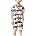 thumbnail image 4 of larppty Pajama Set Cotton Summer Short Sleeves Top and Shorts Two Piece Pjs Sleepwear（Mint Green， 7-8 Years）, 4 of 6