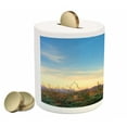thumbnail image 2 of Desert Piggy Bank, Sonoran Desert Catching Days Last Rays Saguaro Cactus Wild Vegetation, Ceramic Coin Bank Money Box for Cash Saving, 3.6" X 3.2", Green Orange Pale Blue, by Ambesonne, 2 of 4