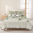 thumbnail image 3 of Queen Quilt Set 90''x96'', White Daisy Lightweight Bedspread Coverlet with 2 Pillow Shams, Spring Floral Eucalyptus Leaves Summer Botanical Breathable All Season Quilt Bedding for Bedroom/Guest Room, 3 of 9