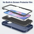 thumbnail image 3 of I-HONVA For iPhone 16e Case,[with 2 Pack Screen Protector] 3-Layer Military Grade Drop Anti-Slip Bumper Rugged Shockproof Dustproof Protection 6.1 inch Phone Case for Apple iPhone 16e,Navy/Gray, 3 of 7