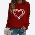 thumbnail image 2 of VgaVtl Long Sleeve Womens Tee Shirts Plus Size Cute Valentines Day Women's Tops Relaxed Fit Heart Print Holiday Red Tops,XXL, 2 of 4