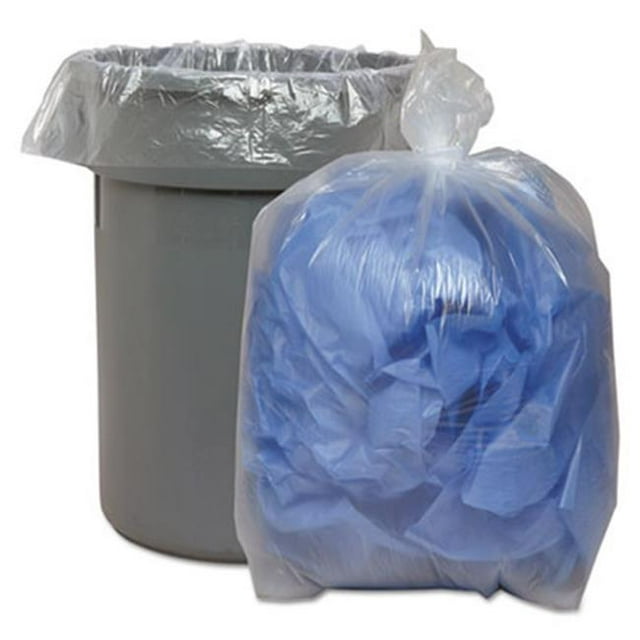Doublure de Poubelle de Reproduction à Faible Densité 58 x 38 Po - Transparente, 10 Rouleaux par Sac
