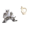 thumbnail image 6 of CoudarTitie Modern Owl Lover Figurine Artistic Animal Sculpture Tabletop Ornament Resin Statue for Living Room Office Desk Cabinet Home Decoration Anniversary Gift, 6 of 8