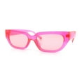 thumbnail image 4 of Womens Classic Mod Rectangular Cat Eye Plastic Fashion Sunglasses All Pink, 4 of 8