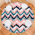 thumbnail image 2 of Stretch Fit Boho Table Cover with Elastic Edge, Floral Printed 56 Inch Round Cloth for Dining and Events, 2 of 7